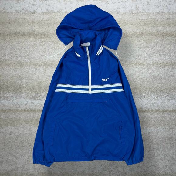 Asics Other - Vintage 80s Asics Tiger Windbreaker Jacket Mens M Royal Blue White Half Zip